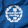Blå collegetröja med ikonisk racinginspirerad logga. Minimalistisk och oversized streetwear med rötter i 70-talet.